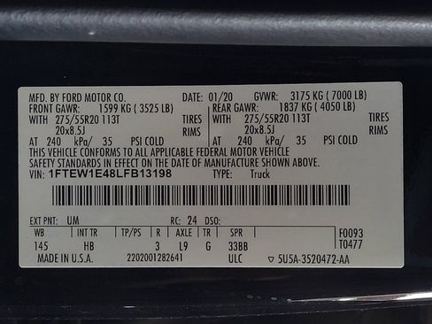 Used 2020 Ford F150 Lariat w/ Equipment Group 502A Luxury AWD/4WD image 33