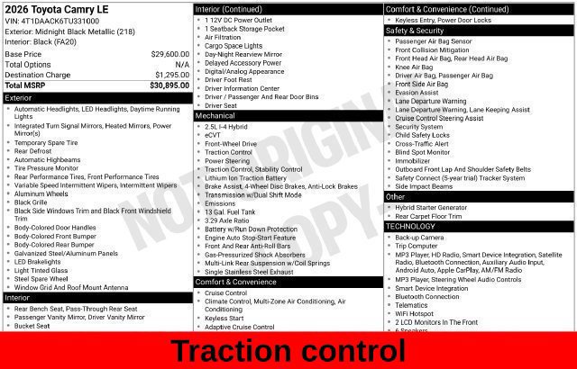 Used 2026 Toyota Camry LE FWD image 23