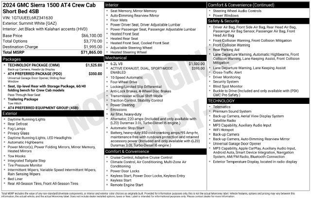 Used 2024 GMC Sierra 1500 AT4 w/ Technology Package AWD/4WD image 11
