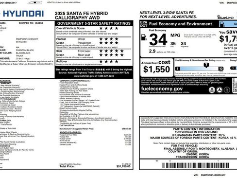 Used 2025 Hyundai Santa Fe Calligraphy AWD/4WD image 3