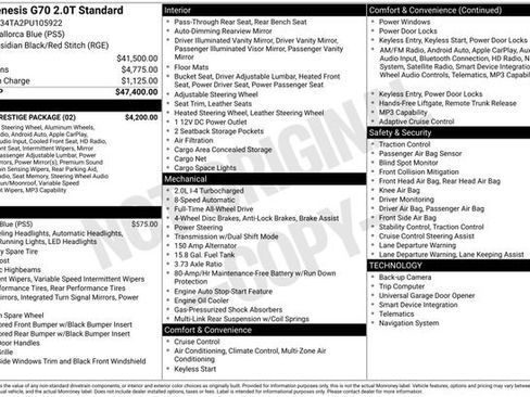 Used 2023 Genesis G70 2.0T w/ Sport Prestige Package image 39