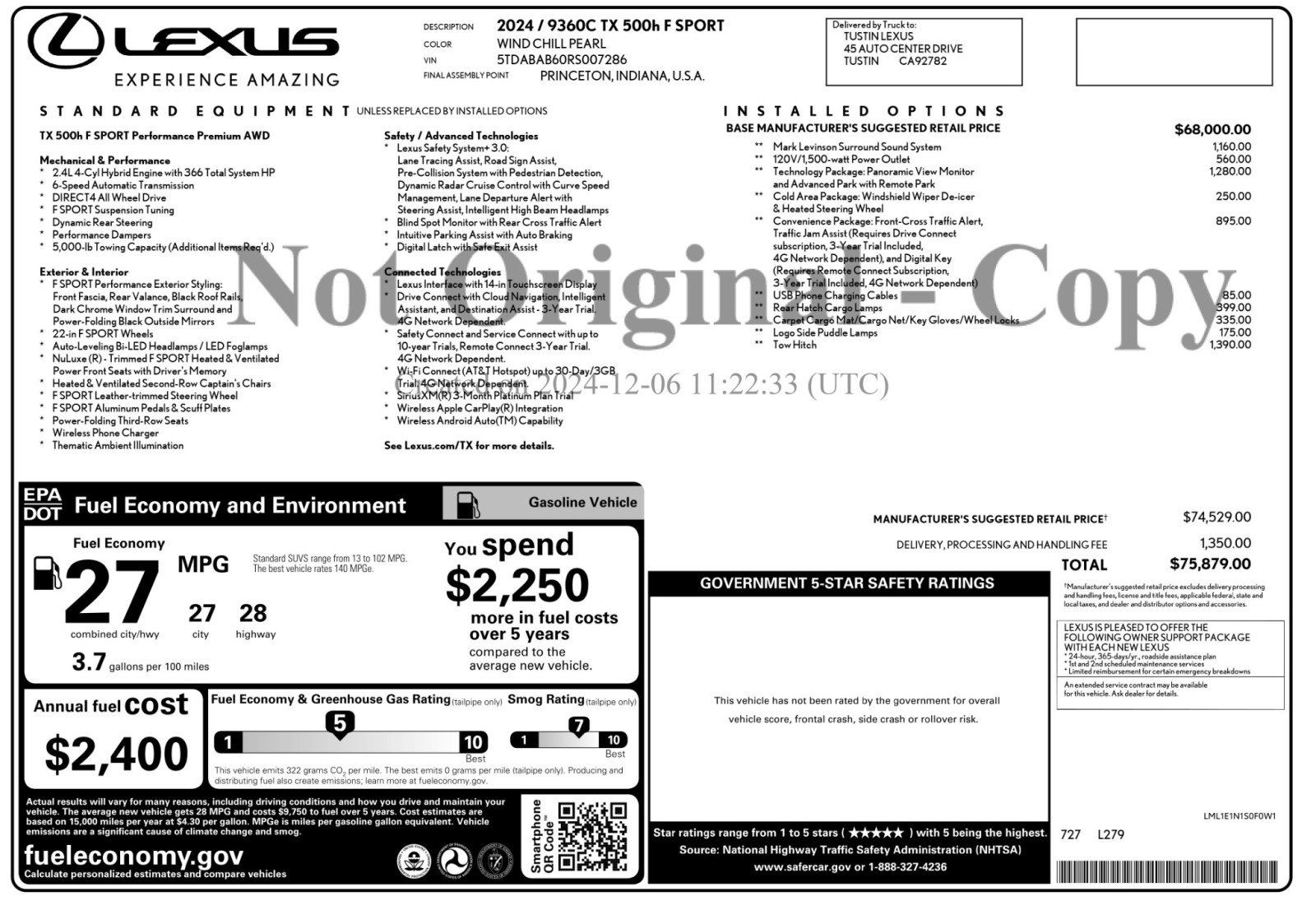 Used 2024 Lexus TX 500h AWD w/ Technology Package image 57