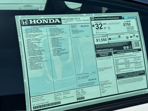 New 2026 Honda Accord LX image 32