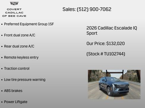 New 2026 Cadillac Escalade IQ Sport 1 image 6