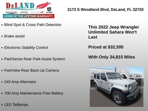 Used 2022 Jeep Wrangler Unlimited Sahara w/ LED Lighting Group AWD/4WD image 4