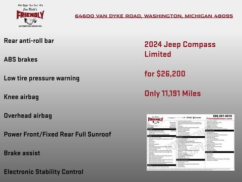 Used 2024 Jeep Compass Limited w/ Sun and Sound Group AWD/4WD image 6