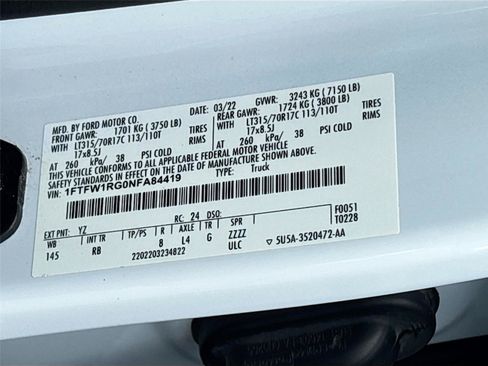Used 2022 Ford F150 Raptor w/ Equipment Group 801A High AWD/4WD image 33