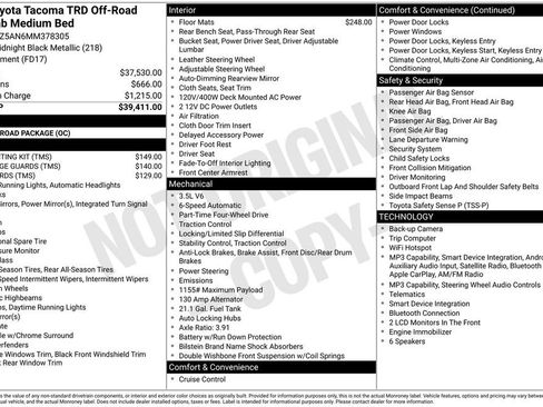 Used 2021 Toyota Tacoma TRD Off-Road AWD/4WD image 4