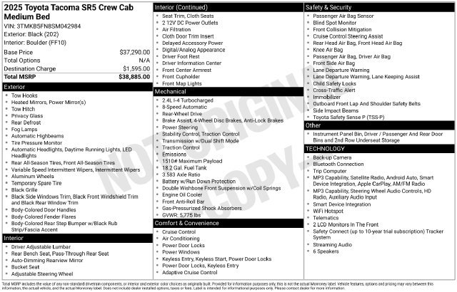 Used 2025 Toyota Tacoma SR5 RWD image 4