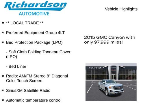 Used 2015 GMC Canyon SLT w/ LPO, Bed Protection Package AWD/4WD image 11