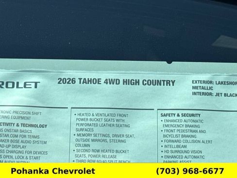 New 2026 Chevrolet Tahoe High Country AWD/4WD image 28