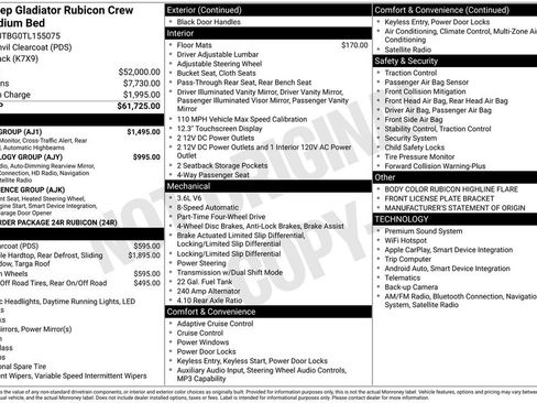 New 2026 Jeep Gladiator Rubicon w/ Safety Group AWD/4WD image 30