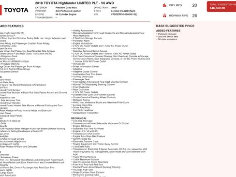 Used 2018 Toyota Highlander Limited Platinum image 3