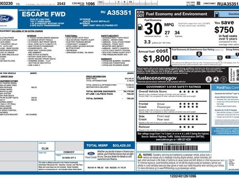Used 2024 Ford Escape ST-Line w/ Tech Pack #1 FWD image 51