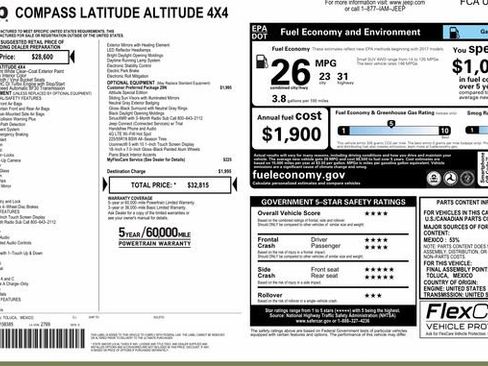 Used 2026 Jeep Compass Latitude AWD/4WD image 1