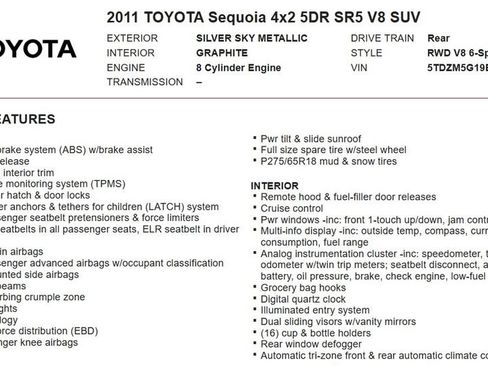 Used 2011 Toyota Sequoia SR5 RWD image 19