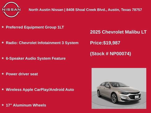 Used 2025 Chevrolet Malibu LT FWD image 2