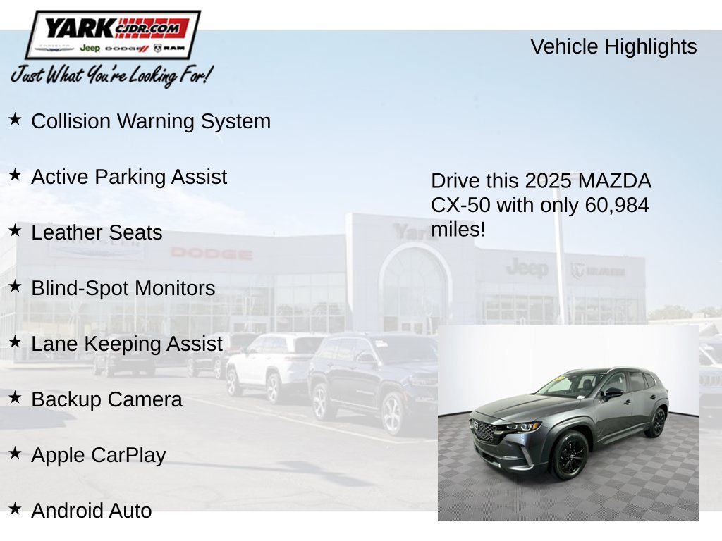 Used 2025 MAZDA CX-50 AWD 2.5 S w/ Preferred Package image 7