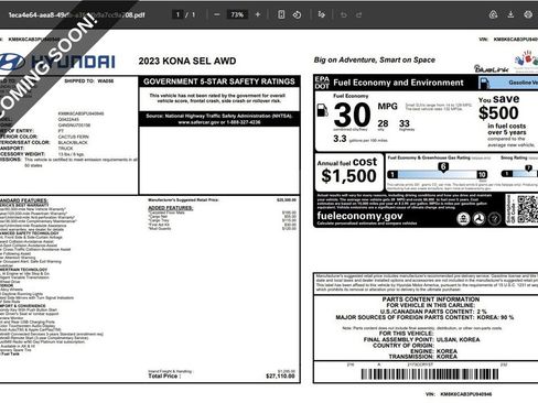 Used 2023 Hyundai Kona SEL image 22