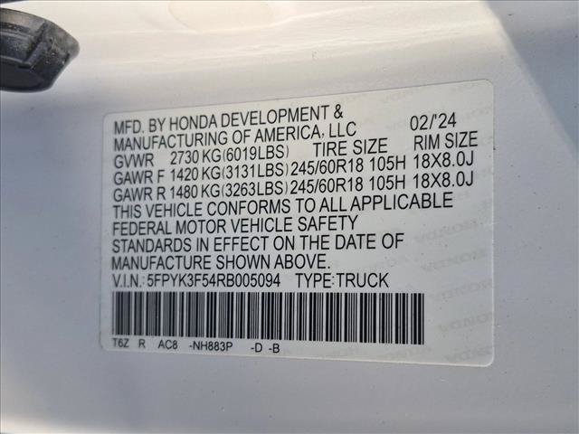Certified 2024 Honda Ridgeline RTL image 15