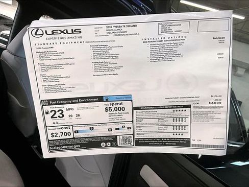 New 2026 Lexus TX 350 AWD w/ Technology Package image 14