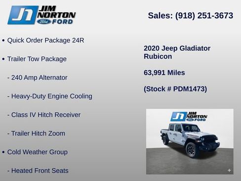 Used 2020 Jeep Gladiator Rubicon w/ Cold Weather Group image 8