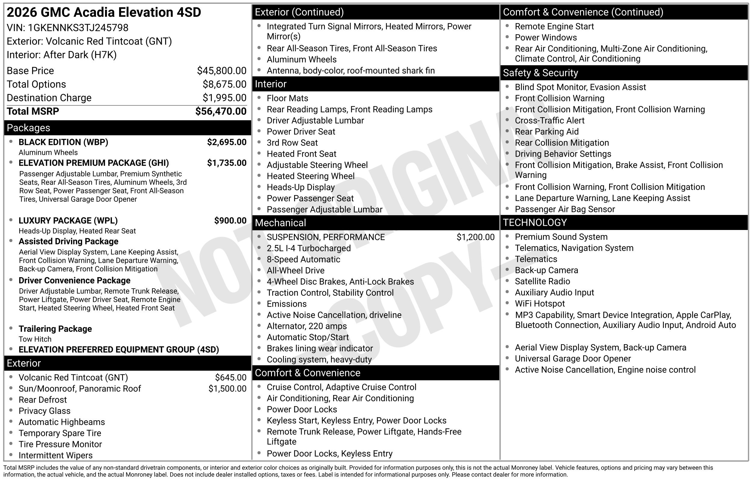 New 2026 GMC Acadia Elevation AWD/4WD image 3