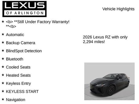 Used 2026 Lexus RZ 350e 2WD w/ Convenience Package image 8