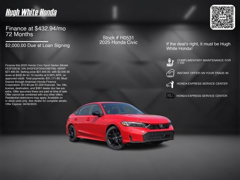 Used 2025 Honda Civic Sport image 6