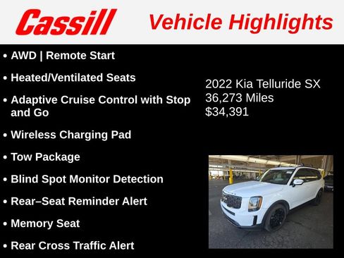 Used 2022 Kia Telluride SX w/ SX Prestige Package AWD/4WD image 3