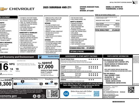 Used 2025 Chevrolet Suburban Z71 AWD/4WD image 11