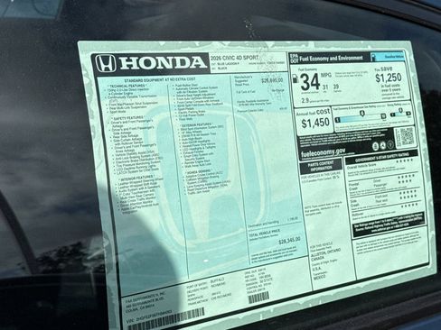 New 2026 Honda Civic Sport image 31