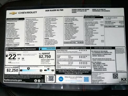 New 2026 Chevrolet Blazer RS w/ Enhanced Convenience Package image 21