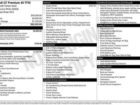 Used 2023 Audi Q7 2.0T Premium w/ Convenience Package AWD/4WD image 34
