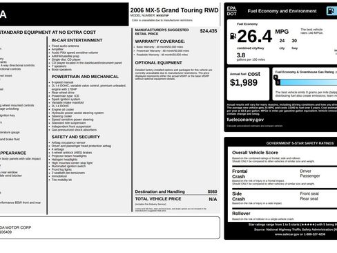 Used 2006 MAZDA MX-5 Miata Grand Touring w/ Suspension Pkg image 23