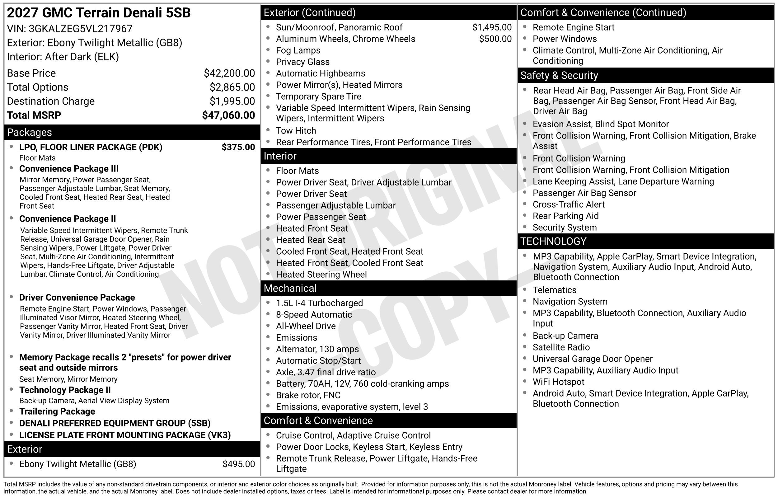 New 2027 GMC Terrain Denali w/ LPO, Floor Liner Package AWD/4WD image 46