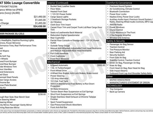 Used 2019 FIAT 500 Lounge FWD image 10