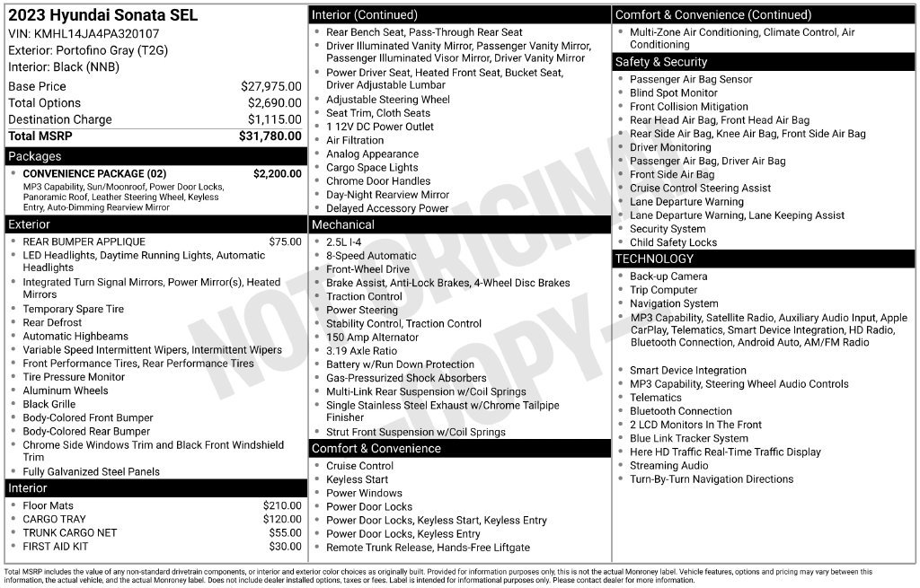 Used 2023 Hyundai Sonata SEL w/ Convenience Package FWD image 60