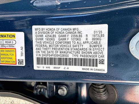 Certified 2025 Honda Civic Sport image 14