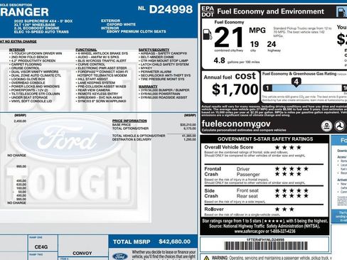 Used 2022 Ford Ranger XLT w/ Equipment Group 302A High AWD/4WD image 9