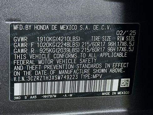 Used 2025 Honda HR-V LX image 12