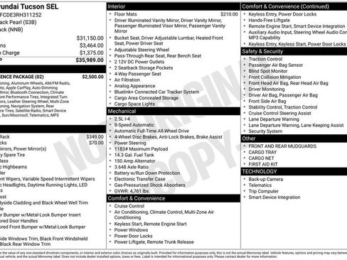 Certified 2024 Hyundai Tucson SEL w/ Convenience Package AWD/4WD image 37