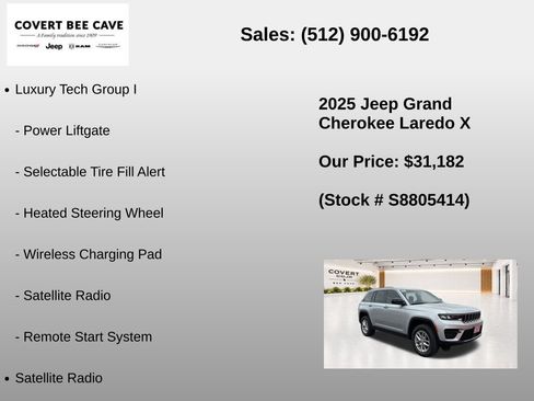 New 2025 Jeep Grand Cherokee Laredo X w/ Luxury Tech Group I RWD image 15