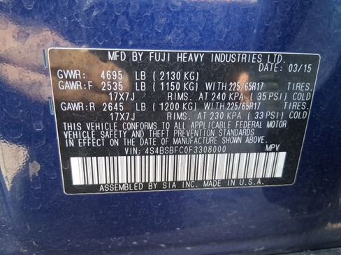 Used 2015 Subaru Outback 2.5i Premium AWD/4WD image 16