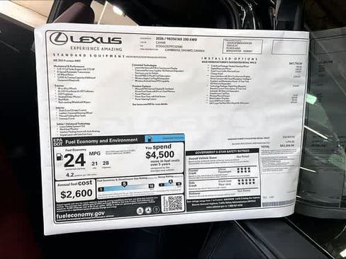 New 2026 Lexus NX 350 AWD w/ Accessory Package (Z2) image 14
