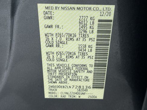 Certified 2020 Nissan Frontier SV AWD/4WD image 11