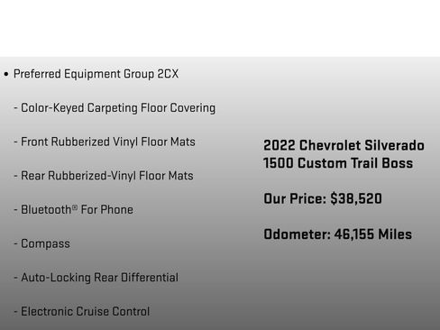 Used 2022 Chevrolet Silverado 1500 Custom Trail Boss w/ LPO, Dark Essentials Package AWD/4WD image 12