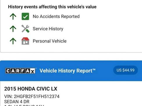 Used 2015 Honda Civic LX image 3