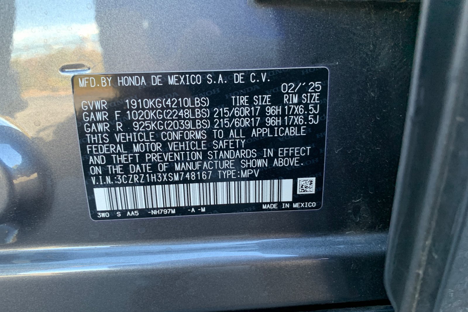 Certified 2025 Honda HR-V LX image 39