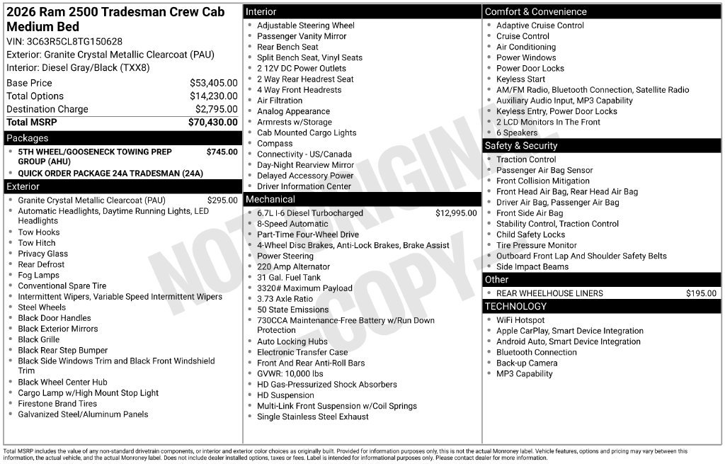 New 2026 RAM 2500 Tradesman AWD/4WD image 6